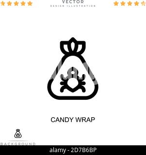 Candy wrap icon. Simple element from digital disruption collection. Line Candy wrap icon for templates, infographics and more Stock Vector