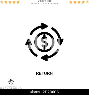 Return icon. Simple element from digital disruption collection. Line ...