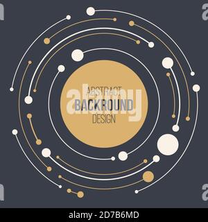 Abstract background of circles, dots, rounded lines. Cover, card, flyer, poster, brochure design. Creative design elements. Vector color illustration. Stock Vector