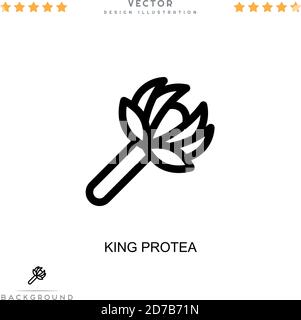 King protea icon. Simple element from digital disruption collection. Line King protea icon for templates, infographics and more Stock Vector