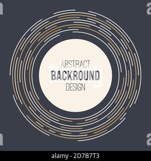 Abstract background of circles, lines in circle form, rounded lines. Cover, card, flyer, poster, brochure design. Creative design elements. Vector. Stock Vector