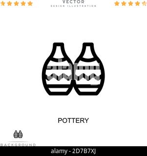 Pottery icon. Simple element from digital disruption collection. Line ...