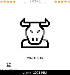 Minotaur icon. Simple element from digital disruption collection. Line Minotaur icon for templates, infographics and more Stock Vector