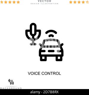 Voice control icon. Simple element from digital disruption collection. Line Voice control icon for templates, infographics and more Stock Vector