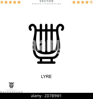 Lyre icon. Simple element from digital disruption collection. Line Lyre icon for templates, infographics and more Stock Vector