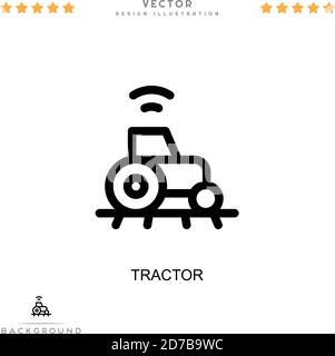 Tractor icon. Simple element from digital disruption collection. Line Tractor icon for templates, infographics and more Stock Vector