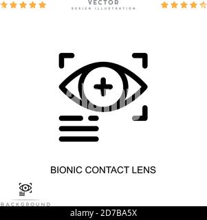 Bionic contact lens icon. Simple element from digital disruption collection. Line Bionic contact lens icon for templates, infographics and more Stock Vector