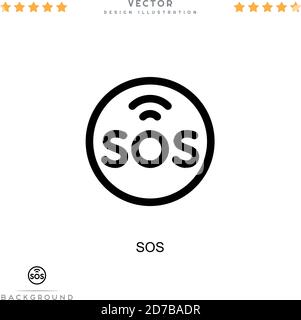 Sos icon. Simple element from digital disruption collection. Line Sos icon for templates, infographics and more Stock Vector
