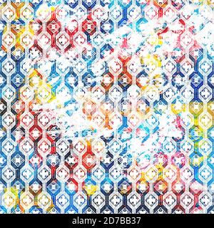 Geometric texture pattern with watercolor effect