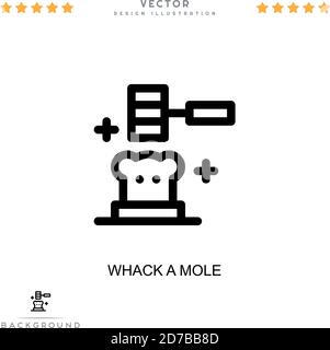 Whack a mole icon. Simple element from digital disruption collection. Line Whack a mole icon for templates, infographics and more Stock Vector