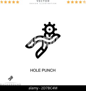 Hole punch icon. Simple element from digital disruption collection. Line Hole punch icon for templates, infographics and more Stock Vector