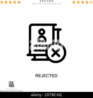 Rejected icon. Simple element from digital disruption collection. Line Rejected icon for templates, infographics and more Stock Vector