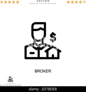 Insurance Broker icon. Line simple Insurance icon for templates, web ...