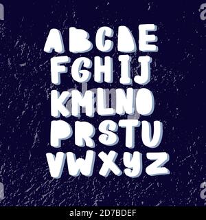 Funny hand drawn childish alphabet in scandinavian style. Stock Vector