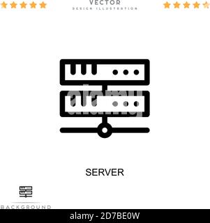 Server icon. Simple element from digital disruption collection. Line Server icon for templates, infographics and more Stock Vector