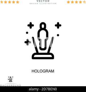 Hologram icon. Simple element from digital disruption collection. Line Hologram icon for templates, infographics and more Stock Vector