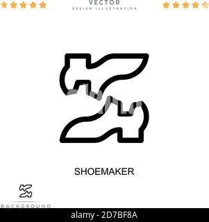 Shoemaker icon. Simple element from digital disruption collection. Line Shoemaker icon for templates, infographics and more Stock Vector