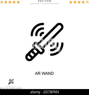 Ar wand icon. Simple element from digital disruption collection. Line Ar wand icon for templates, infographics and more Stock Vector