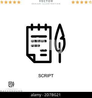 Script icon. Simple element from digital disruption collection. Line Script icon for templates, infographics and more Stock Vector