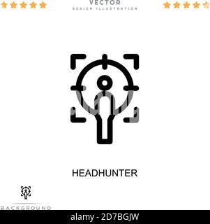 Headhunter icon. Simple element from digital disruption collection. Line Headhunter icon for templates, infographics and more Stock Vector