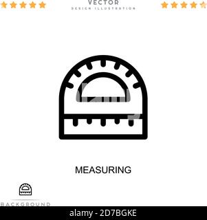 Measuring icon. Simple element from digital disruption collection. Line Measuring icon for templates, infographics and more Stock Vector