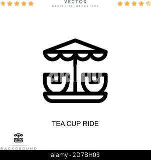 Tea cup ride Simple vector icon. Illustration symbol design template ...