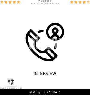 Interview icon. Simple element from digital disruption collection. Line Interview icon for templates, infographics and more Stock Vector