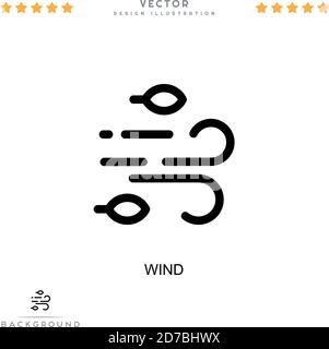 Wind icon. Simple element from digital disruption collection. Line Wind icon for templates, infographics and more Stock Vector