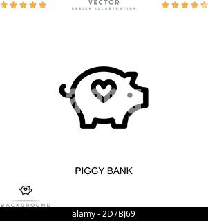 Piggy bank icon. Simple element from digital disruption collection. Line Piggy bank icon for templates, infographics and more Stock Vector
