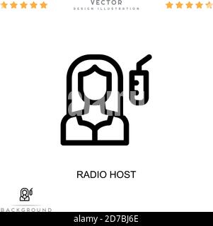 Smiling radio host have communication with female guest Stock Vector ...