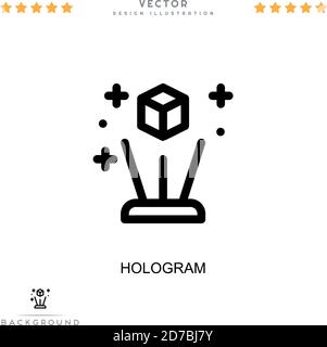 Hologram icon. Simple element from digital disruption collection. Line Hologram icon for templates, infographics and more Stock Vector