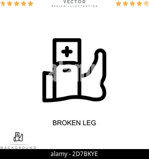 emergency room fracture injury line icon vector illustration Stock ...