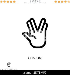 Shalom icon. Simple element from digital disruption collection. Line Shalom icon for templates, infographics and more Stock Vector
