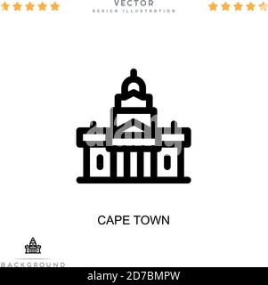 Cape town icon. Simple element from digital disruption collection. Line Cape town icon for templates, infographics and more Stock Vector
