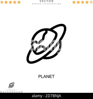 Planet icon. Simple element from digital disruption collection. Line Planet icon for templates, infographics and more Stock Vector