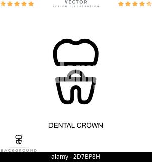 Dental crown icon. Simple element from digital disruption collection. Line Dental crown icon for templates, infographics and more Stock Vector