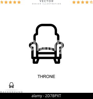 Throne icon. Simple element from digital disruption collection. Line ...