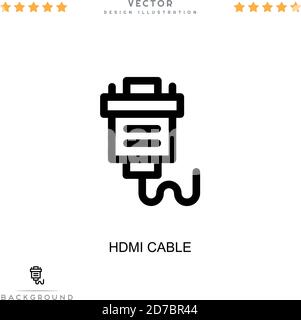 Hdmi cable icon. Simple element from digital disruption collection. Line Hdmi cable icon for templates, infographics and more Stock Vector
