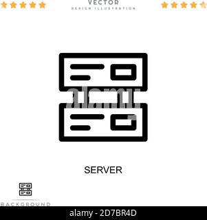 Server icon. Simple element from digital disruption collection. Line Server icon for templates, infographics and more Stock Vector