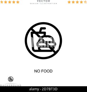 No food icon. Simple element from digital disruption collection. Line No food icon for templates, infographics and more Stock Vector