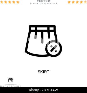 Skirt icon. Simple element from digital disruption collection. Line Skirt icon for templates, infographics and more Stock Vector