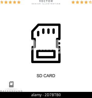Sd card icon. Simple element from digital disruption collection. Line Sd card icon for templates, infographics and more Stock Vector