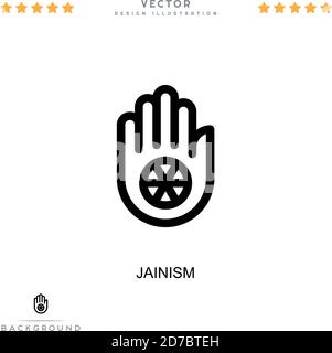 Jainism icon. Simple element from digital disruption collection. Line Jainism icon for templates, infographics and more Stock Vector
