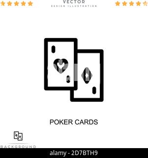 Poker cards icon. Simple element from digital disruption collection. Line Poker cards icon for templates, infographics and more Stock Vector