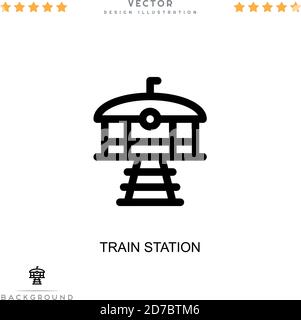 Railway station building icon digital red Stock Vector Image & Art - Alamy