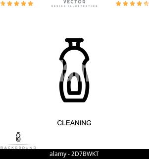 Cleaning icon. Simple element from digital disruption collection. Line Cleaning icon for templates, infographics and more Stock Vector