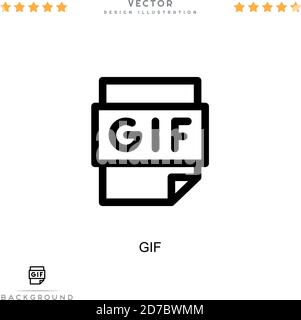 Gif icon. Simple element from digital disruption collection. Line Gif icon for templates, infographics and more Stock Vector