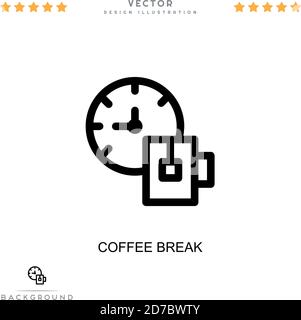 Coffee break icon. Simple element from digital disruption collection. Line Coffee break icon for templates, infographics and more Stock Vector