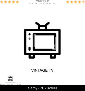 Vintage tv icon. Simple element from digital disruption collection. Line Vintage tv icon for templates, infographics and more Stock Vector