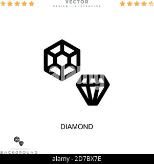 Diamond icon. Simple element from digital disruption collection. Line Diamond icon for templates, infographics and more Stock Vector